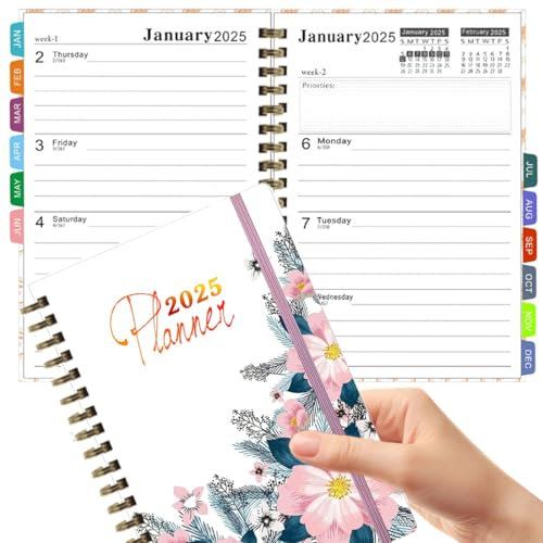 A5 Terminplaner 2025, Minimalistischer Buchkalender A5 2025, Wochenplaner 2025, Terminkalender Buch 2025, Minimalistischer Planer Kalender 2025 Buchkalender, Kalender mit Feiertagen