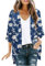 Chiffon Kimono for Women UK Ladies Beach Cover Ups UK Ladies Summer Cardigans Super Thin Hawaiian Tops Bohemia Boho Clothes Ladies Jackets Casual Elegant 3/4 Sleeve Cover Up