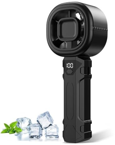 Ohulelks Portable Handheld Fan,Personal Fan with Digital Display,3 Wind Speeds,3000mAh Battery USB Rechargeable Black