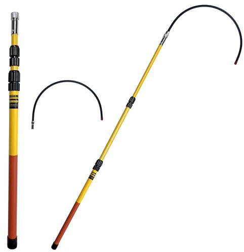 Zanvxt Telescoping Insulated Rescue Hook - 38in to 80in (7.6ft) Extendable Emergency Pole, Detachable 18in Hook for Electrical/Fire Rescue, Boat Safety