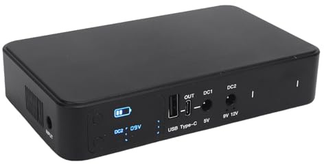 CHICIRIS Mini UPS Power Supply, 18000mAh Backup Battery with Adjustable DC 5V 9V 12V and USB Type C Output for Router Modem Security Camera Fingerprint Scanner