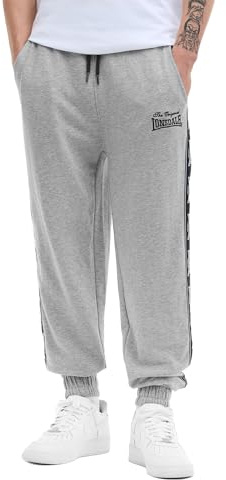 Lonsdale Herren Jogginghose Normale Passform THELEE, Marl Grey/Dark Navy/Ecru, XL