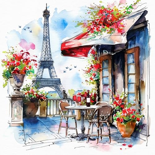 ti-flair Servietten Papier 33x33cm 3-lagig 20 Stück - hochwertig & nachhaltig - Einweg Hochzeitsservietten - Papierservietten für Hochzeit Gastronomie Alltag - Café Paris Eiffelturm
