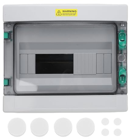 ANKROYU Elektrischer Anschlusskasten mit 12 Stromkreisen, IP66-Außenverteilerkasten mit transparenter, abschließbarer Abdeckung für industrielle, gewerbliche Stromanwendungen