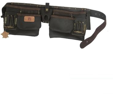 Poche double en cuir tanné avec ceinture Mondelin