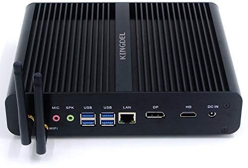 KINGDEL NC860 Fanless Mini PC, Slim Desktop Computer, i7-8550U 8th Gen. 4 Cores CPU, 16GB DDR4 RAM, 128GB SSD, 4K 4096x2304, HD Port, DP, Metal Case W-11 Pro