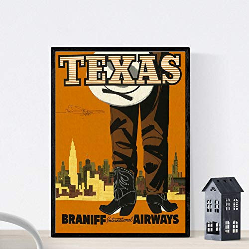 Nacnic Vintage Poster Vintage Poster Amerika. Texas Cowboy. A3 Größe