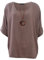 Love My Fashions® Women's Italian Lagenlook Tunic Top – Oversized Loose Fit 3/4 Sleeve Round Neck Casual & Comfortable UK Fashion Mocha