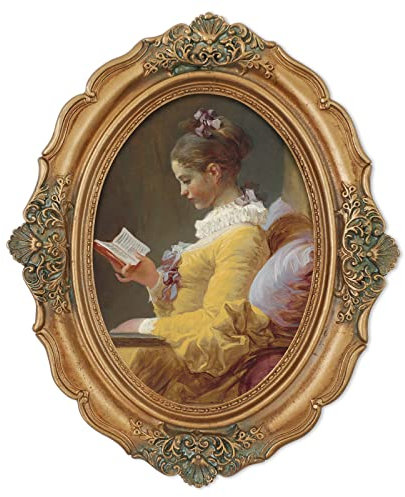 Simon's Shop 5x7 Picture Frame Baroque Oval Frame 7 x 5 Wedding Picture Frames Fit Picture 5 by 7 in Gold for Wall and Tabletop Display