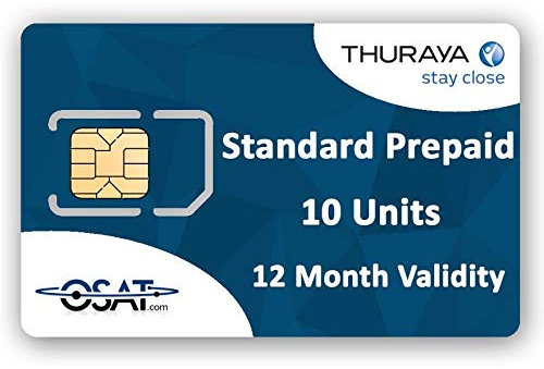 OSAT Thuraya STANDARD Prepaid SIM Card with 10 Units (6 Minutes) 30 Days Validity* for XT LITE, XT-PRO DUAL, XT PRO, ONE Smart Satellite Phones - Voice, Text Messaging, SMS