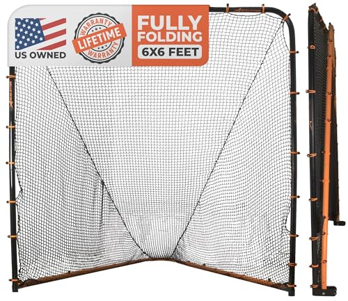Lacrosse Tornetz, faltbares Lacrosse-Netz, pulverbeschichteter Stahlrahmen, UV-behandeltes Netz, Verwendung mit Lacrosse-Rebounder, Lacrosse-Rücklaufsperre und Allen Lacrosse-Geräten [inklusive
