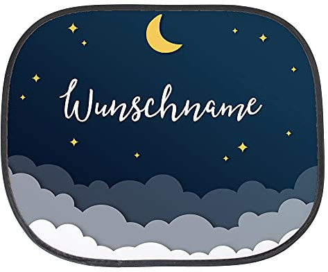printplanet® - Autosonnenschutz mit Name Bedrucken - Sonnenblende selbst gestalten - Motiv: Sternenhimmel