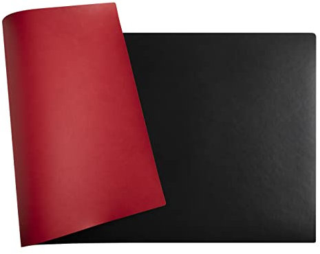 Exacompta 29121E Flexible Schreibunterlage Home Office, aus zweifarbigem Kunstleder (Polyurethan), weich und widerstandsfähig, 35 x 60 cm, schwarz/rot