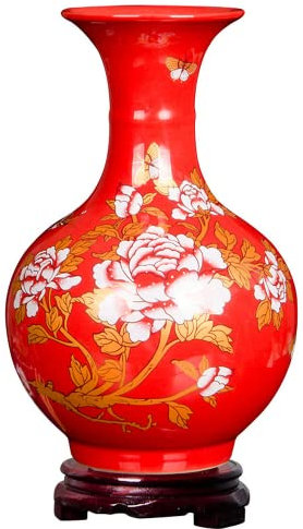 PAYNAN Jingdezhen Vase en porcelaine Motif fleurs chinoises 24 cm, Décoration