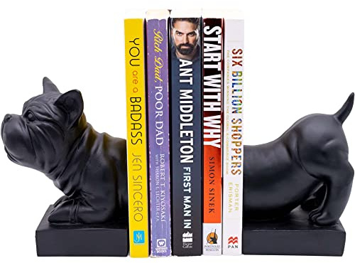 Polyresin Black Sausage Dog Weighted Base Bookends Set