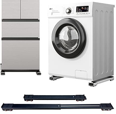 Rulli per apparecchi pesanti, max 82 cm, rulli estensibili di seconda generazione, base per lavatrice mobile spostare facilmente lavatrici, asciugatrici, frigoriferi, mobili (ruota di aggiornamento)