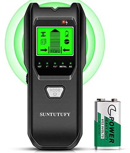 Stud Finder Wall Scanner - 5 in 1 Electronic Stud Detector with Upgraded Smart Sensor, Audio Alarm and HD LCD Display for the Center and Edge of Wood, AC Wire, Metal and Studs Detection(Black)