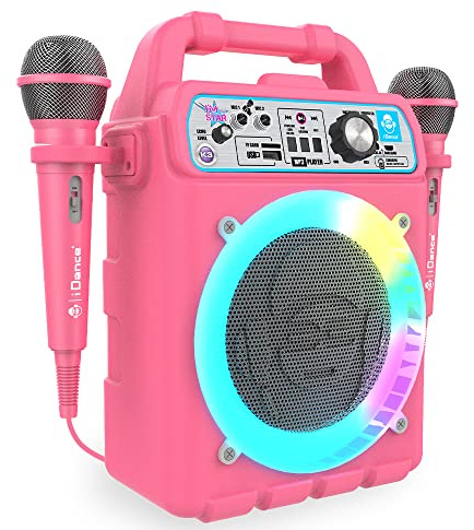 iDance K3V2 Party Box Karaoke Machine – 8-in-1 Bluetooth Speaker with LED Disco Lights, Microphone, and Extra Bass