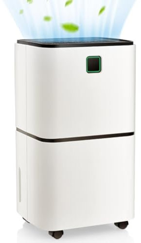 TANGZON 12L/Day Dehumidifier, 3 Modes Low Noise Dehumidifiers with Digital Humidity Display, Continuous Drainage, Laundry Drying, Sleep Mode, Child Lock & Timer, for Damp Mould Condensation(12H Timer)