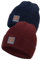 Indicode Herren Vulcano 2er-Pack Winter Mütze | Wintermütze Strickmütze Beanie Bordeaux/Navy, OS