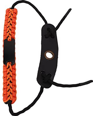 UBEF Dragonne de Tir à l'arc Réglable pour Empêcher l'arc de Tomber de la Dragonne de Tir à l'arc Durable Tissée à la Main (Orange)