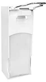Hypafol Armhebel-Dosierspender für Seifen | 1000 ml | Stabiler Kunststoff, modernes Design | Nachfüllbar | Sichtfenster zu Verbrauchskontrolle | abschließbar | leicht zu befüllen | 100x280x90 mm