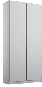 Rauch Möbel Alabama Drehtürenschrank Schrank Kleiderschrank Grau, 2-türig, Inklusive Zubehörpaket Basic, 1 Kleiderstange, 1 Einlegeboden, BxHxT 91x210x54 cm