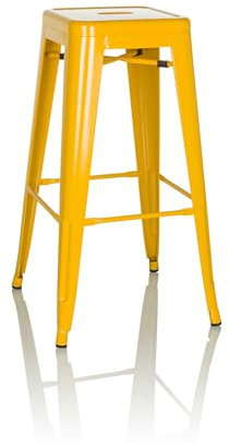 hjh OFFICE Barhocker VANTAGGIO HIGH Metall Gelb Retro-Hocker im Industry-Design, stapelbar, 645080