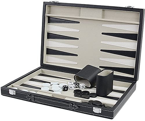 Backgammon Spiel Set für Erwachsene Kinder (Grau)