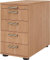 bümö Schreibtisch Schrank abschließbar, Schubladenschrank Holz in Nussbaum, Container mit Schubladen - Schubladen Schrank Büro, Schreibtisch Container od. Schreibtisch Kommode mit Streifengriffe