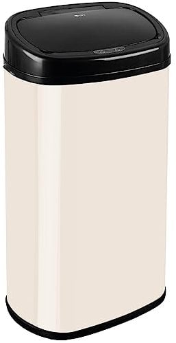 Dihl 58 Litre Cream Motion Sensor Bin with Stylish Black Lid – Modern, Touchless, Convenient and Hygienic Waste Management Solution for Kitchen, Office, Home, Bedroom
