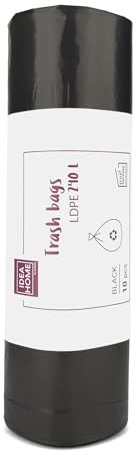 D.RECT Bolsas de Basura de Plástico para Reciclar, Negro, 240L, 10 Unidades