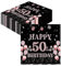 GROVBLE Servietten 50 Geburtstag,40 Stück Papierserviette Mädchen Happy Birthday Servietten Decorations,Schwarz Rosé Gold Tischdekoration für Party Geburtstag,Happy 50th Birthday Paper Napkins (dd)
