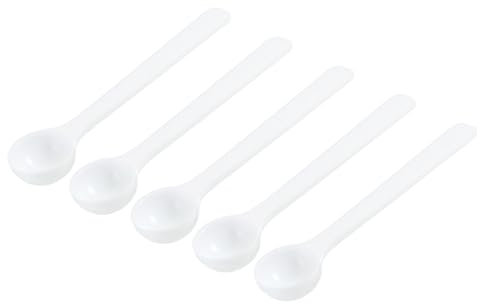 QUARKZMAN 3,7 x 0,8 1g Long Poignée Plastique Mesure Cuillères Réutilisables, 20pcs Clair Mesure Cuillères Rond Bas pour Poudres, Pâtisserie, Café, Fournitures et Protéines