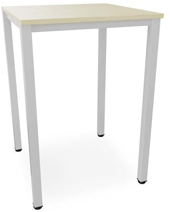 Stehtisch Büro-Besprechungstisch Metallgestell grau, Beine quadratisch, Steh-Arbeitstisch Gesamthöhe 112,5 cm, Pausentisch Empfangstisch hauseigene Fertigung, Workstation (Ahorn, 80 x 80 cm)