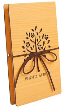Ciieeo Holz Fotoalbum Scrapbook Ziehharmonika Fotoalbum 30 Seiten Für Erinnerungsdokumentation