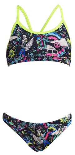 Funkita Hippy Dippy Bikini Mädchen chlorresistent und UV-Schutz 50+, Kinder Größen:140