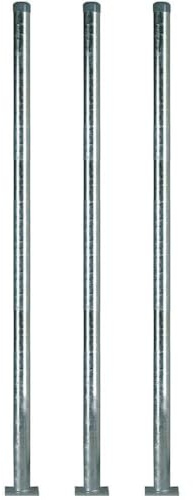 TMS PRO SHOP BIGPACK 3 x Rohrpfosten zum Aufschrauben, Ø 6 cm, Länge 3 m, aus Stahl, Art.-Nr. 610387 | Schilder Pfosten | Stahlrohrpfosten