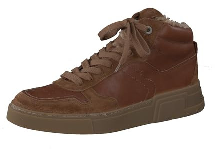 Paul Green Damen Hightop-Pauls mit Wechselfußbett, Frauen High-Top Sneaker,Warm gefüttert,Halbschuhe,straßenschuhe,Braun (Toffee/Cognac),41 EU / 7.5 UK