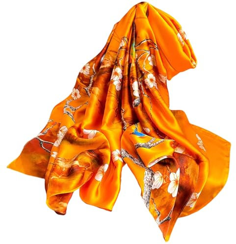 FAIRYGATE Halstuch Damen Tuch Seide Schal Frühling Seidenschal für Frauen Leichte Schals Eleganter Seidentuch für Mädchen Tücher Größe Eleganter Stola 43027