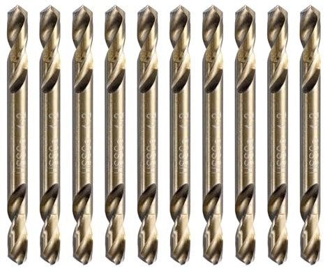 sourcing map 10Pcs Cobalt Drill Bits Double Ended 4.2mm/0.165 M35 High Speed Steel Twist Drill Bit Stubby Body for Hardened Steel Wood Plastic Cast Iron