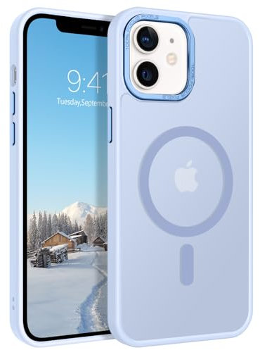 GaoBao Magnetic iPhone 12/12 Pro Case - Translucent Matte Slim Shockproof Protective Cover, Light Blue