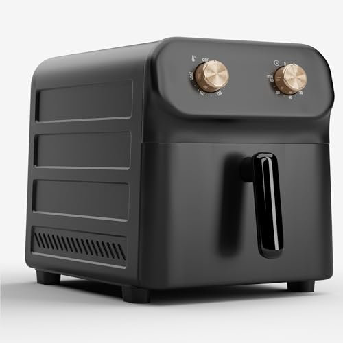 Klarstein Freidora de Aire Caliente 9 Litros – 1900W, Cesta XXL, 2 Mandos, Control de Temperatura 80-200°C, Temporizador 60 Min, Revestimiento Antiadherente, Carcasa Tacto Frío, Negro