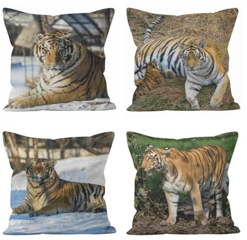 Nimvoya Lin Tapis de Souris XXL Personnalisable Tapis Souris Repose Poignet Mobile 50x50cm, Tigre Tapis de Souris À Personnaliser Tapis de Clavier 4Pcs