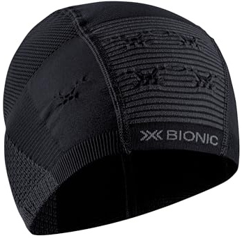 X-Bionic Advanced Helmet Cap für den Wintersport - Fortschrittliches Schweißmanagement, Temperaturregulierung und Komfort für verbesserte Leistung beim Skifahren und Snowboarden - Schwarz/Grau, S/M