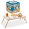 Akitaink Vassoio per Colazione a Letto, Tavolino da Letto Pieghevole, Vassoio da Poltrona, Colazione, Pieghevole in Legno Faggio, Gambe Ripiegabili, 33 x 50 x 21.5h cm