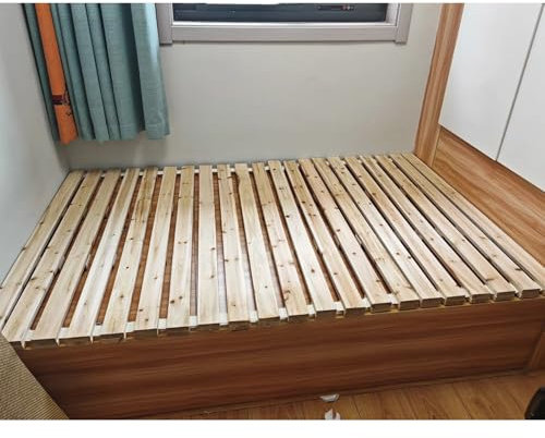 LOWBDGFU Tragbares Klappbett, Schlafzimmer-Lattenrost, Einzel-/Doppel-/Kingsize-Größe, 60 70 80 100 120 135 150 180 cm Breite, Klappbrettmatratze und Holz-Bunkie-Brett, weiches Bett in hartem Polster