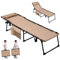 Soberine Sdraio Prendisole da Giardino Lettino Pieghevole Regolabile in 5 Livelli con Poggiatesta e Tasca per Campeggio Spiaggia 189 x 57 x 34 cm Beige