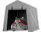GarveeLife Capanno per garage portatile con porta arrotolabile con cerniera, telo impermeabile resistente, per moto, bici, legna da ardere, attrezzi da giardino, 1,8 x 2,4 m