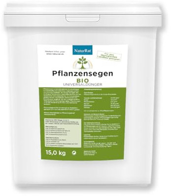 NaturRat Pflanzensegen, Veganer Bio Universaldünger | fermentierter Dünge-Bokashi | NPK 3-1-2(+1) für Zierpflanzen, Obst, Gemüse und Rasen | für einen gesunden Boden | Bokashi-Ferment (15,0 kg)